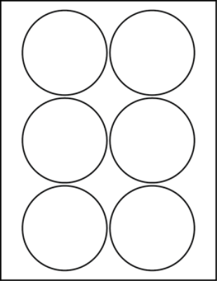 3.33" Round Blank Labels