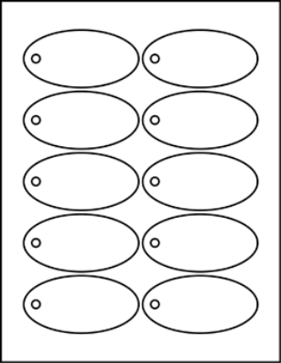 3.5" X 1.75" Oval Tags